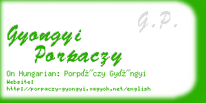gyongyi porpaczy business card